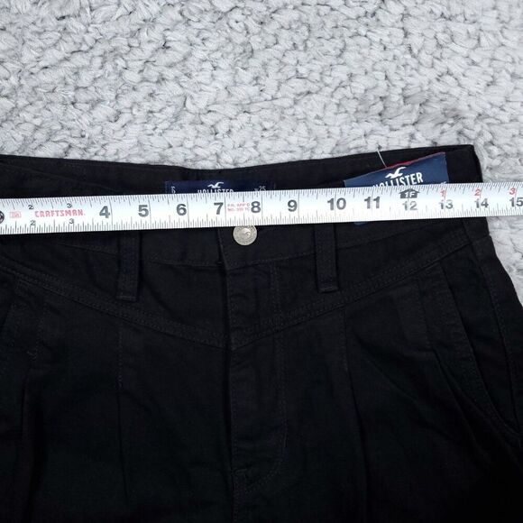 Hollister 1S High Rise Barrel Jeans Relaxed Black Pleated Front Size 25 x 23 - Picture 8 of 11